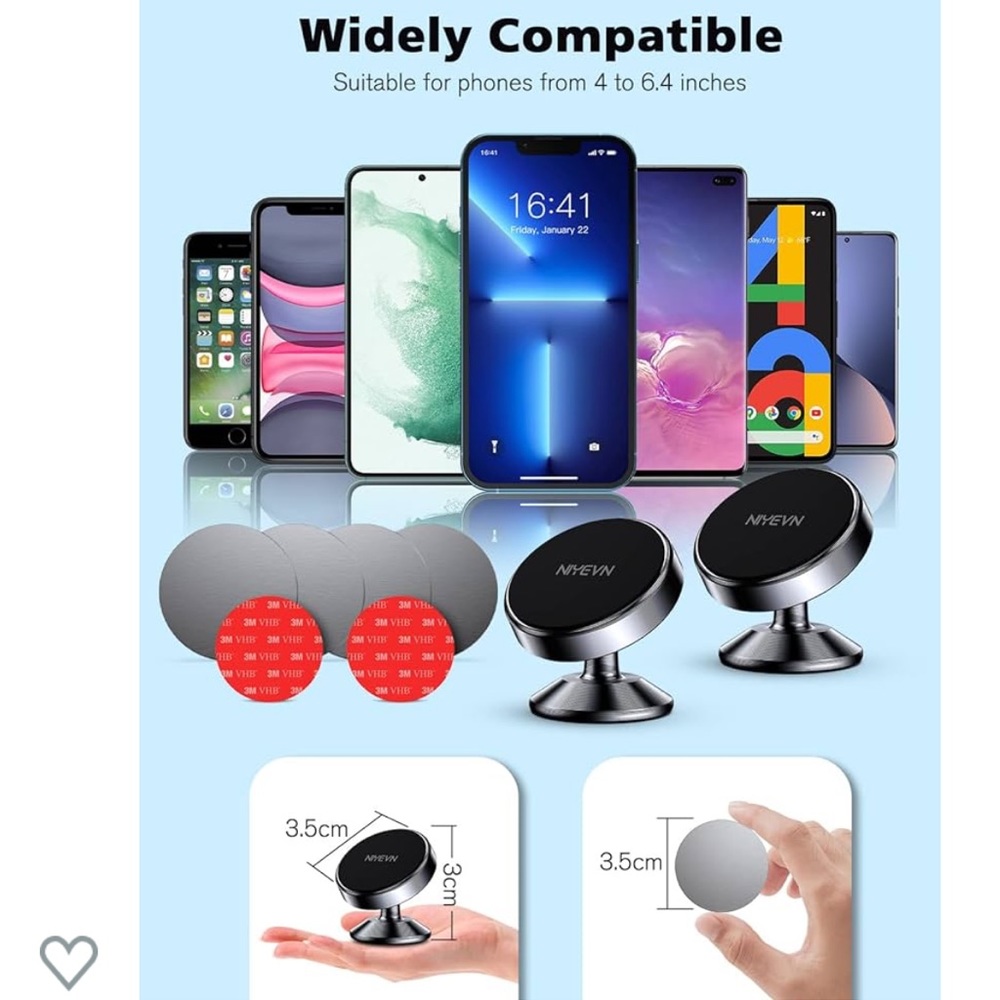NIYEVN only 1 pack Magnetic Phone Holder [360°Rotation] Car Mount Magnet